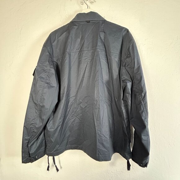 Rag & Bone Men's Cade Utility Jacket Medium Navy Stretch Button Front Pockets - Picture 2 of 8